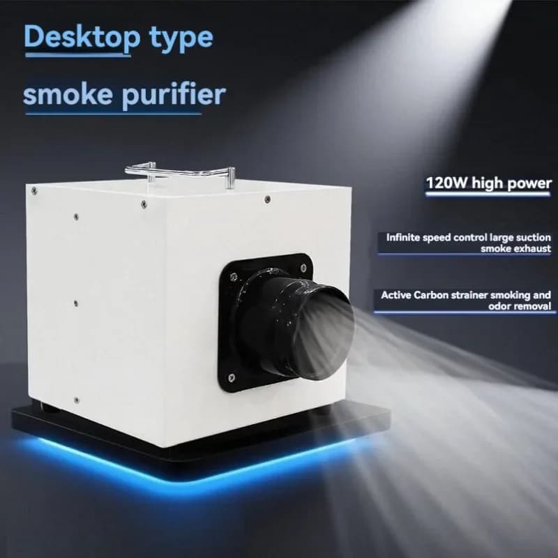 110V/220V Small Desktop Exhaust Fan Welding Smoke Purifier High Suction Dust Collector Suitable for Dental Carving and Nail Art