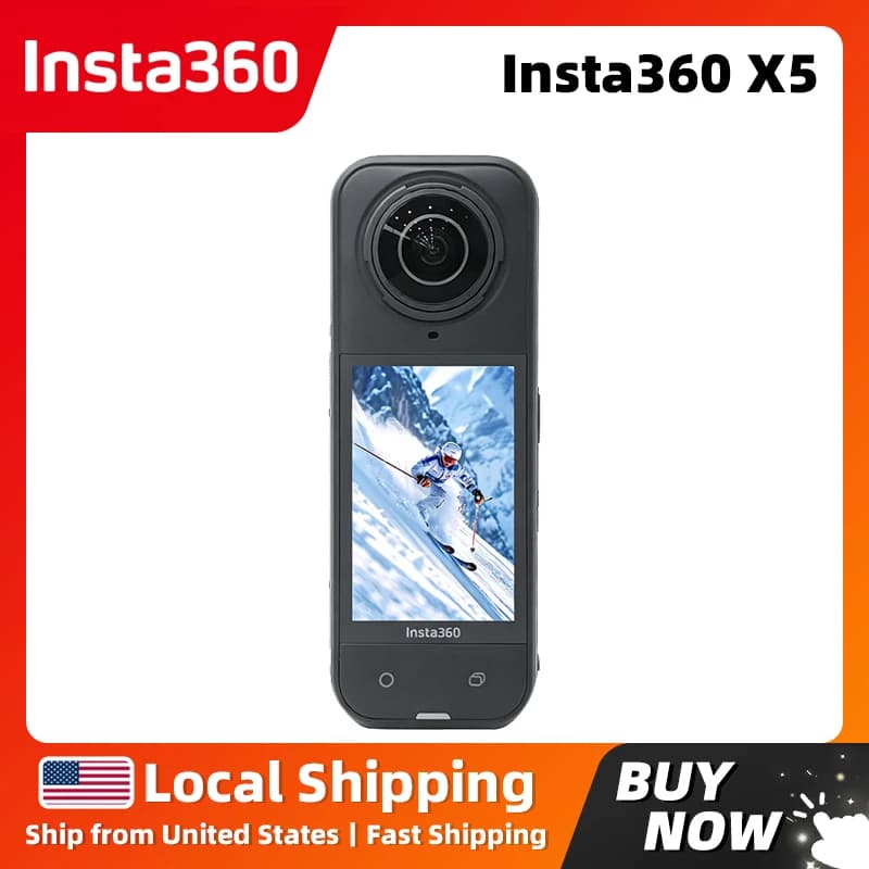 Insta360 X5 Standard Bundle 8K30fps 360 Video with Dual 1/1.28" Sensors 360° Action Camera 208 Mins Battery Life