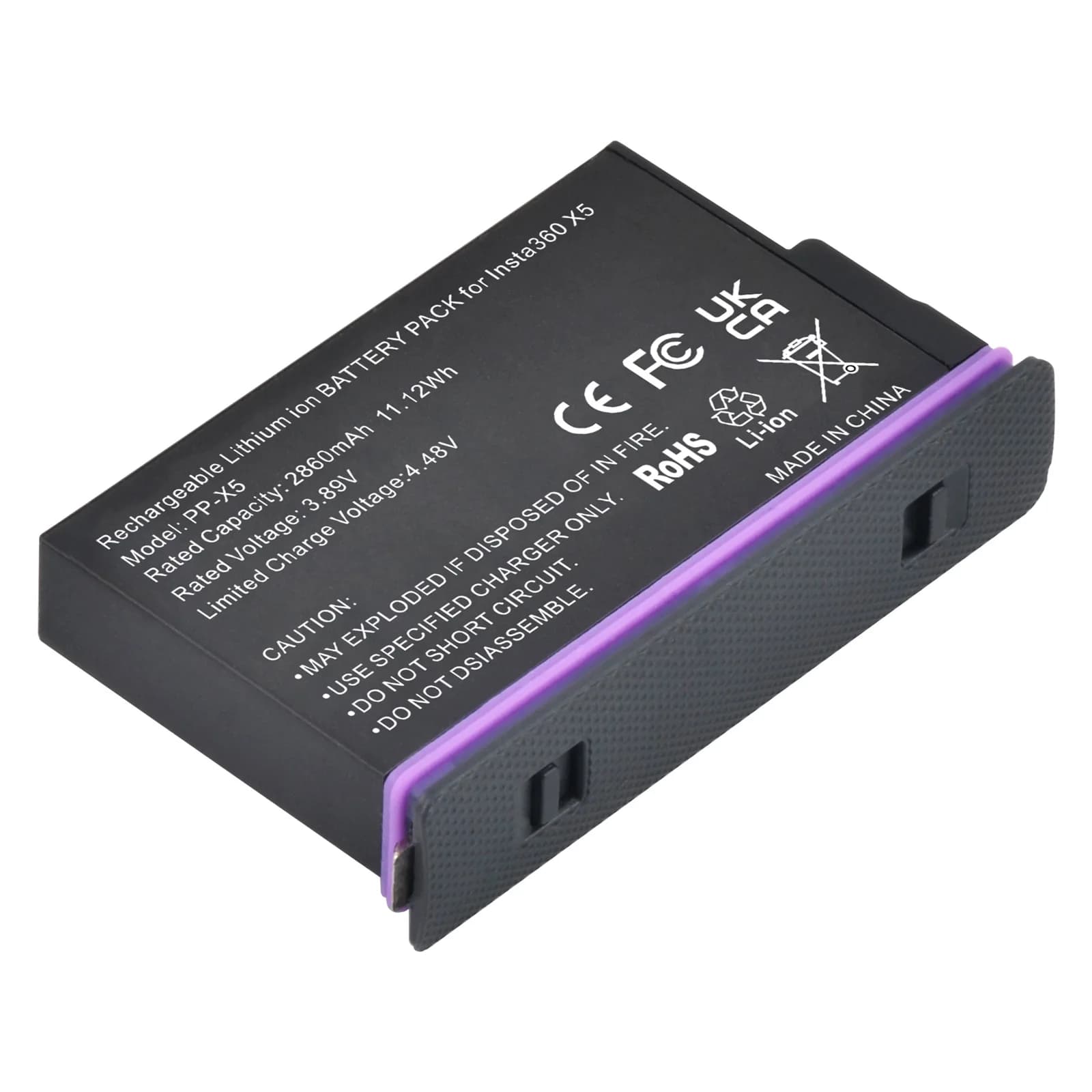 PP-X5 2860mAh Camera Batteries for Insta360 X5 Fast Charger box for Insta 360 X5 Action Camera Accessories Replacement