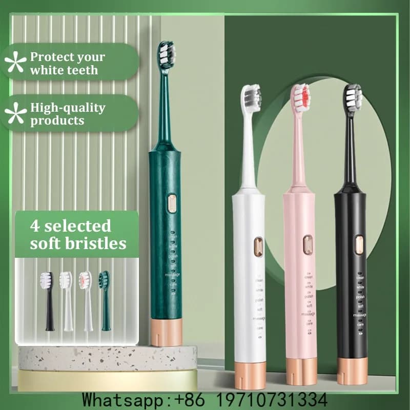 Electric Toothbrush 6 Cleaning modes Soft Bristle Fast Charging  Waterproof  Rechargeable USB LED Display Oral Care Tool
