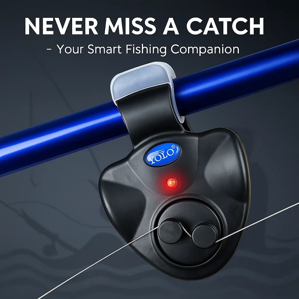 Fishing Bite Alarm Camping equipment Electronic Buzzer on fishing rod with Loud Siren Daytime Night Indicator With Battery