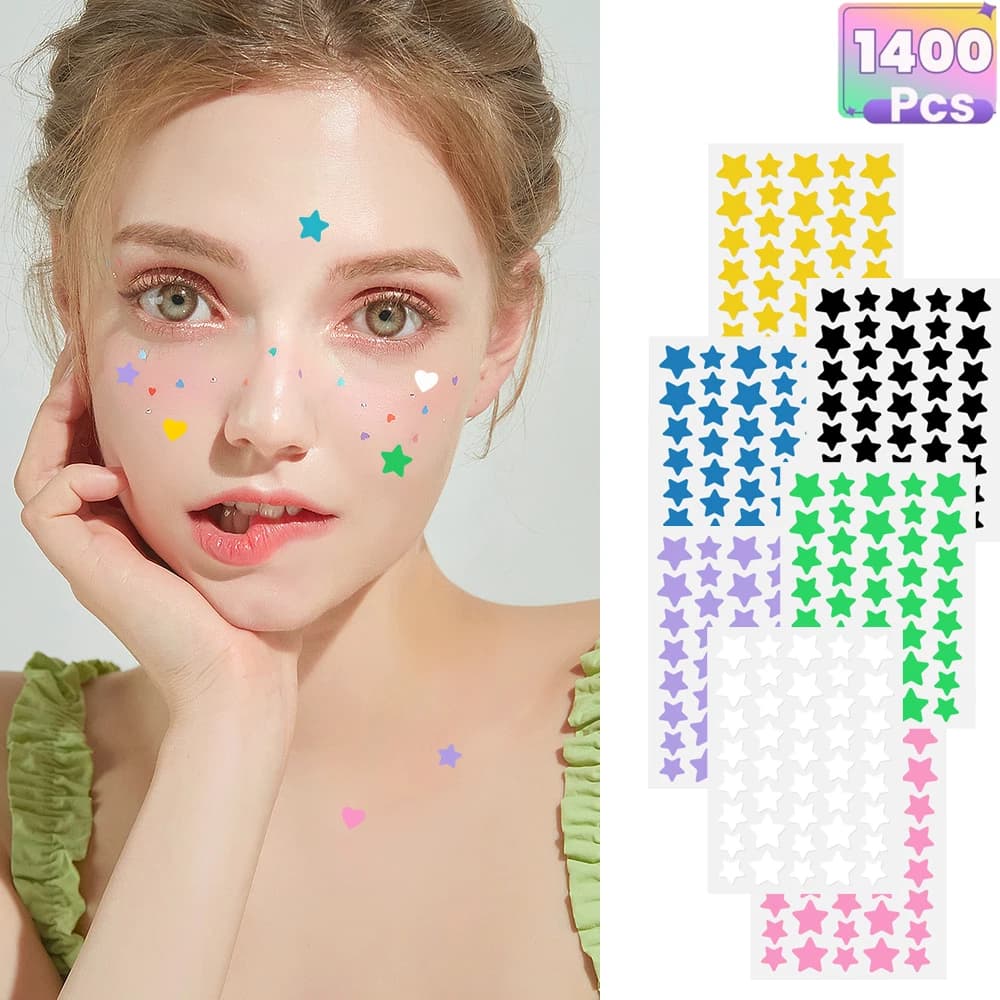 1400 pieces of Multi-color Star Acne Patches,Pimples Patches,Facial Acne Patches,Concealer Acne Patches,Ultra-thin