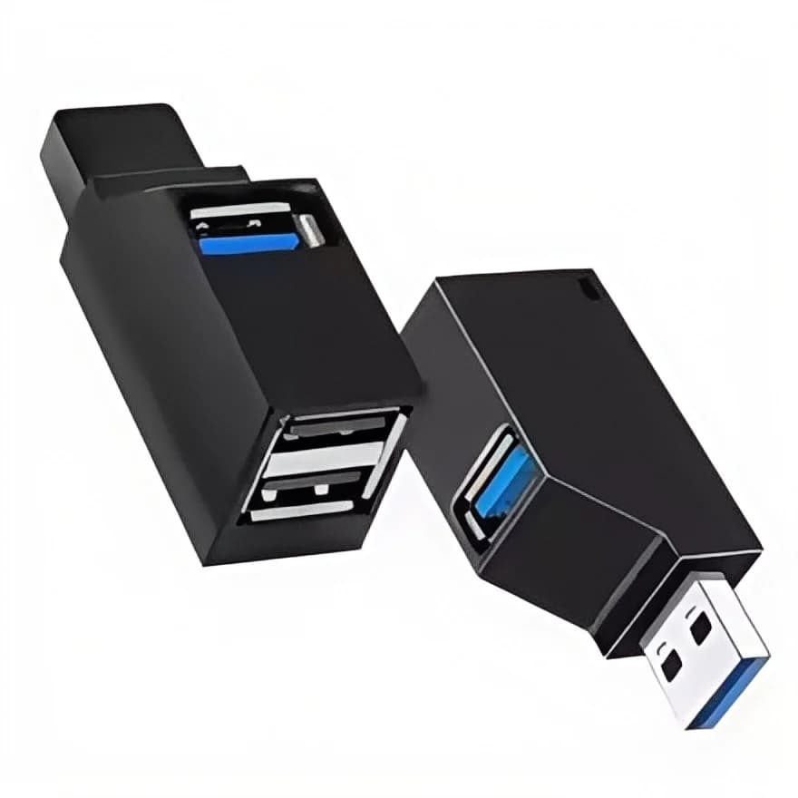 USB 3.0 Hub 4-Port Adapter - High Speed Data Transfer (5Gbps) for PC/Laptop/Mac - Compact USB Splitter for Flash Drive, Mouse