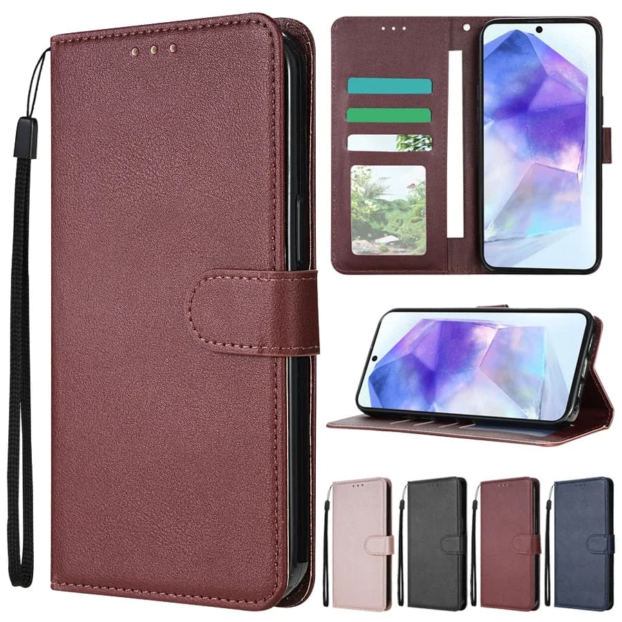 Wallet Magnetic Flip Leather Case For SamsungGalaxy A05s A06 A07 A12 A13 A14 A15 A16 A17 A24 A26 A34 A35 A36 A52 A53 A54 A55 A56