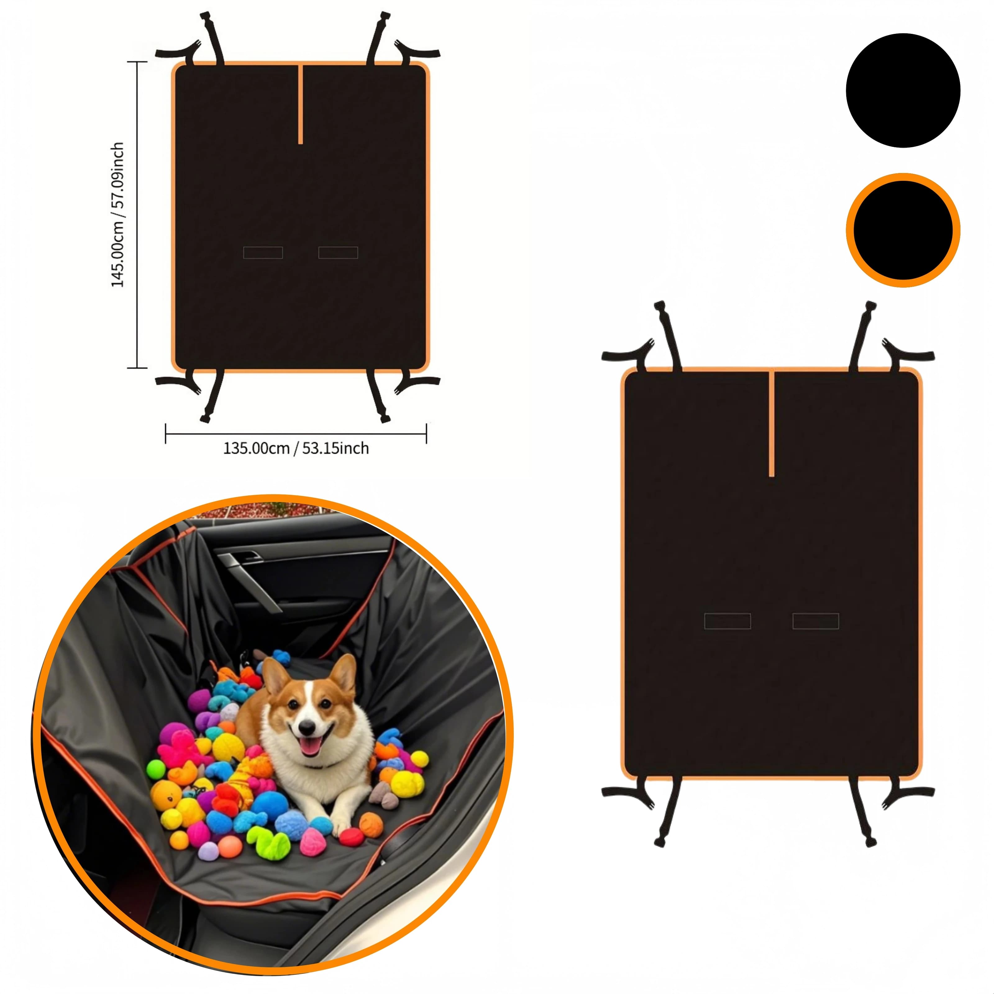 Dog Car Seat Cover Oxford Waterproof Scratchproof Hammock Protector for Pets Durable Back Seat Cover for Cars Trucks SUVs