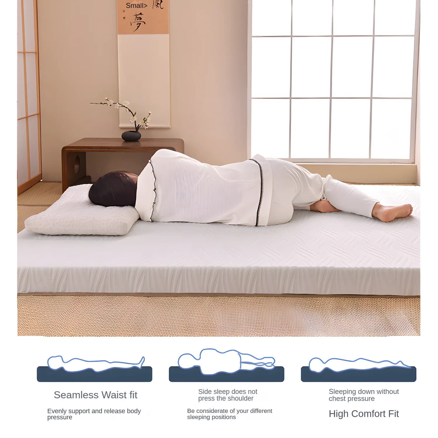 3.1 Inch Queen Memory Foam Mattress Topper, Cooling Gel Bed Topper with Removable Cover, Soft & Pain Relief & Breathable