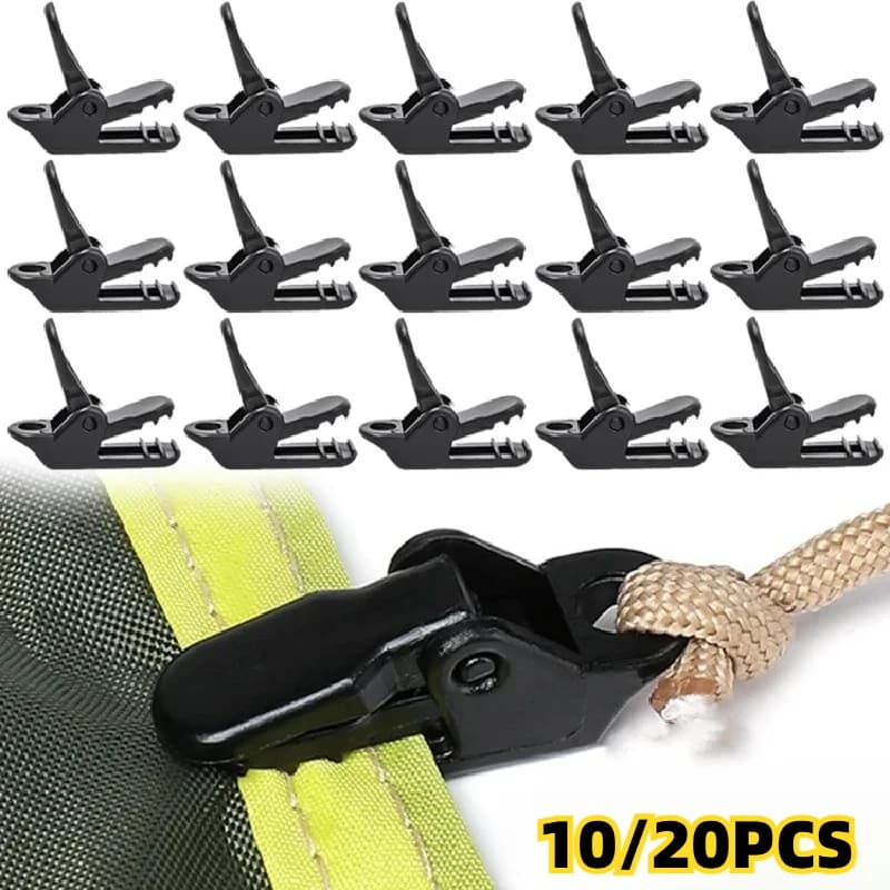 10/20pcs Sturdy Tent Clips for Outdoor Tarpaulin Clips Anti-wind Fixed Camping Tent Hook Crocodile Clamp Clip for Camping