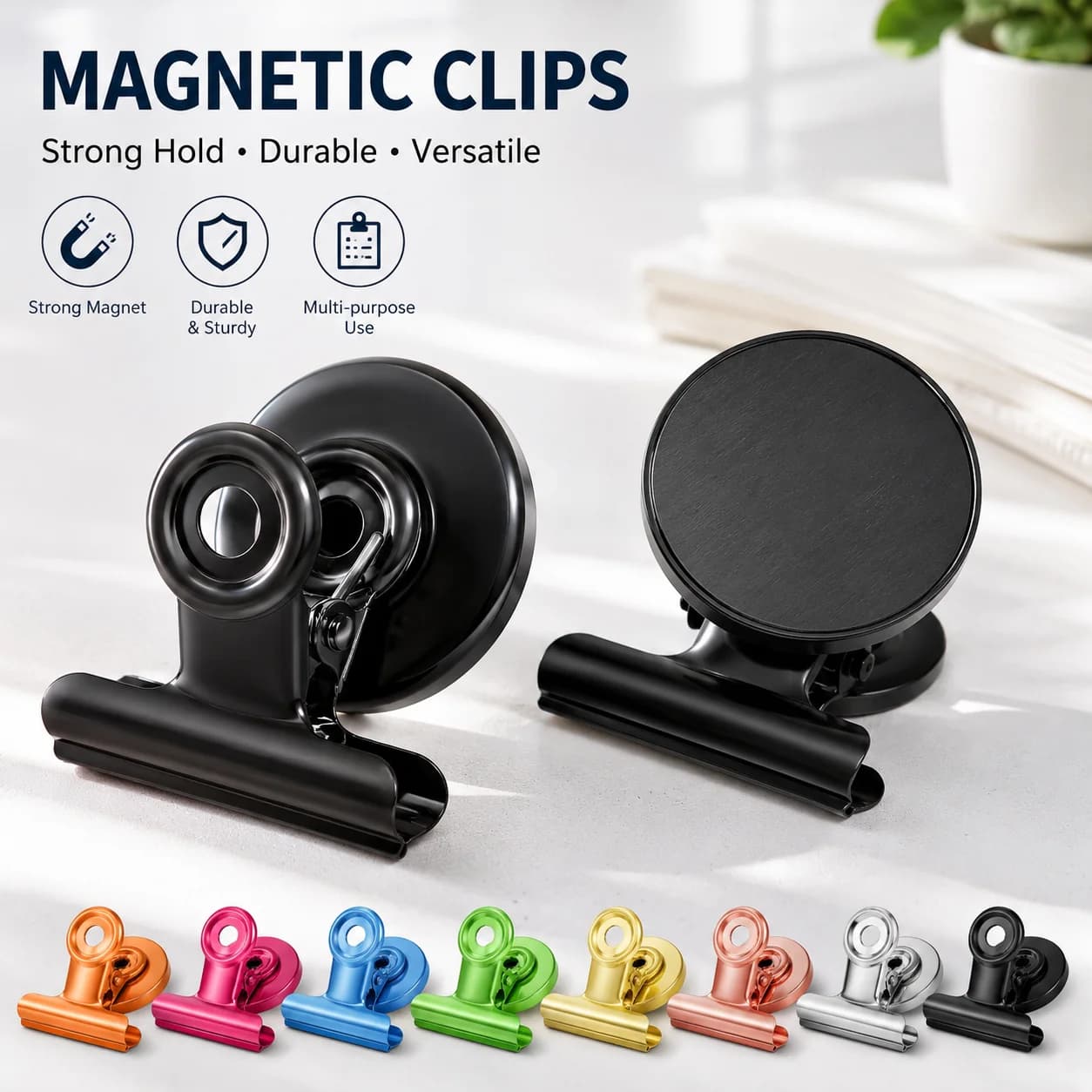 Strong Magnets Magnetic Clips Bulldog Clips Heavy Duty Magnetic Clips Perfect for Whiteboard Magnets Photo Displays Home