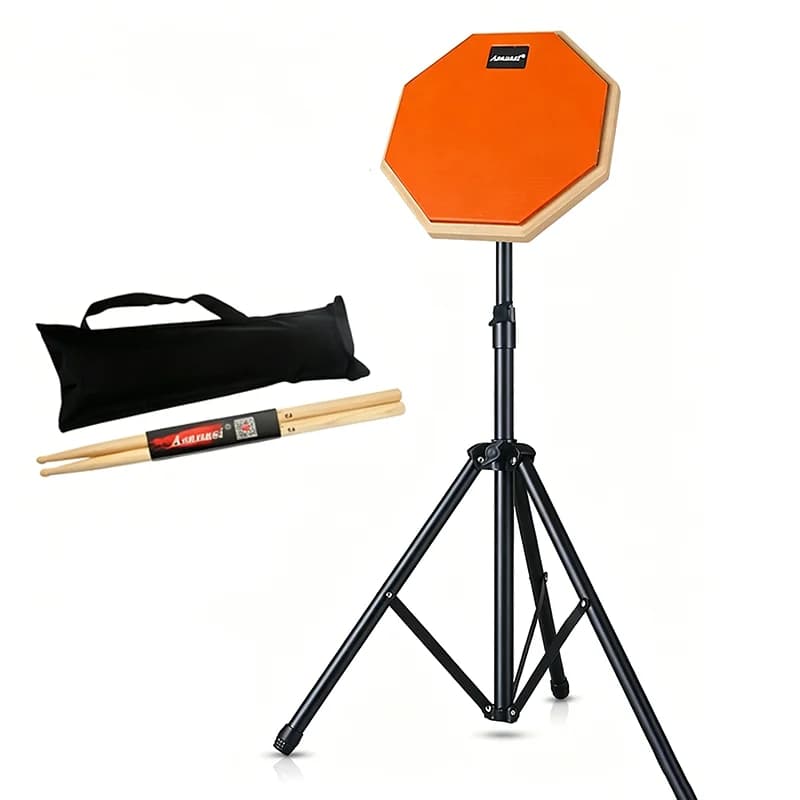 Practice Drum Pad Set 8 Inches Pad At Home Silent Practice Pad with Stand Drum Sticks Carrying Bag For Beginners Building Skill