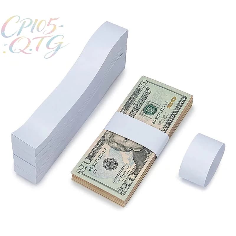 100pcs Money Bands Self-adhesive Tear Resistant Self Sealing Cash Straps