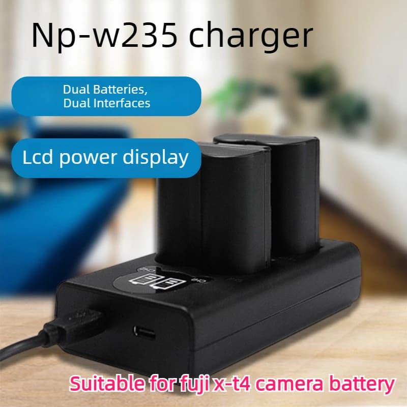 2200mAh NP-W235 NP W235 Battery LCD Dual Charging for Fujifilm X-T5 X-T4 GFX 100S X-H2S GFX 50S II VG-XT4 Vertical Battery Grip