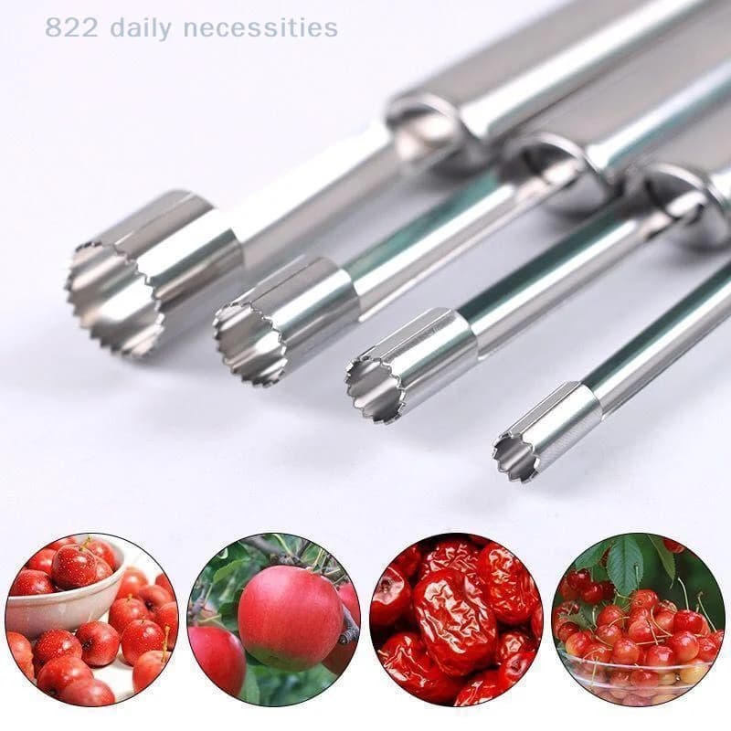 4pcs Fruit Core Remover Cutter Kitchen Gadgets Stainles Steel Home Tool Apples Red Dates Cherry Corers Fruit Core Remove Tool