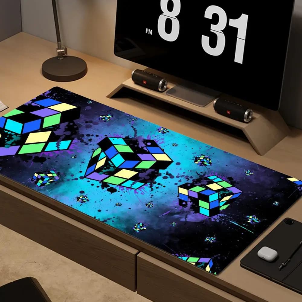 Intellectual R-Rubiks E-Exercises C-Cube Mousepad Office Large Small Mouse PC Computer Game Keyboard Rubber Anti-Slip Mice Mat