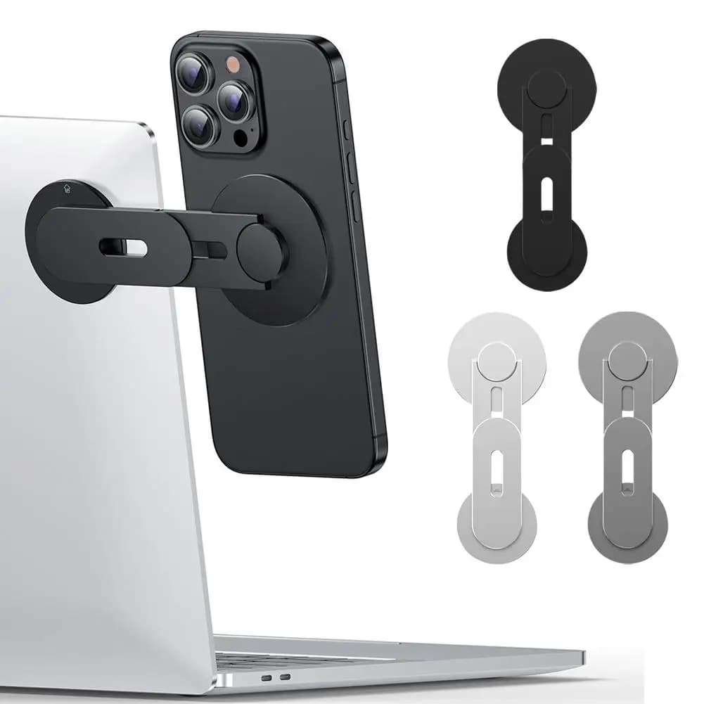 Adjustable Magnetic Arm Magnetic Phone Holder Swivels 180° Foldable Phone Clip Stand Laptop Extension Holder Monitor Side Mount