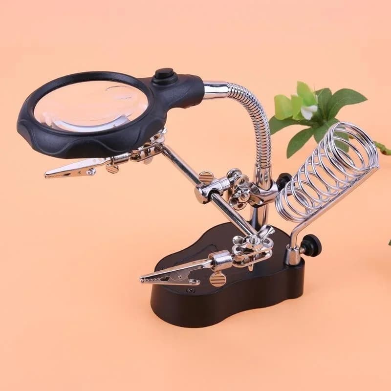 LED Lamp Welding Magnifying Glass Clip Soldering Iron Table Maintenance Tool Welding Inspection Mirror Louver