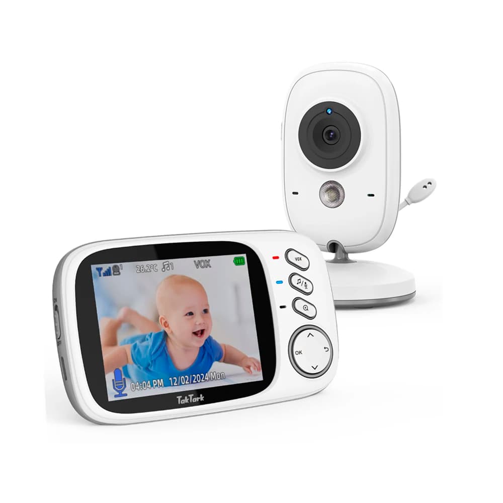 TakTark 3.2 Inch Wireless Video Baby Monitor Auto Night Vision Two-Way Intercom Temperature Monitoring Surveillance Camera Nanny