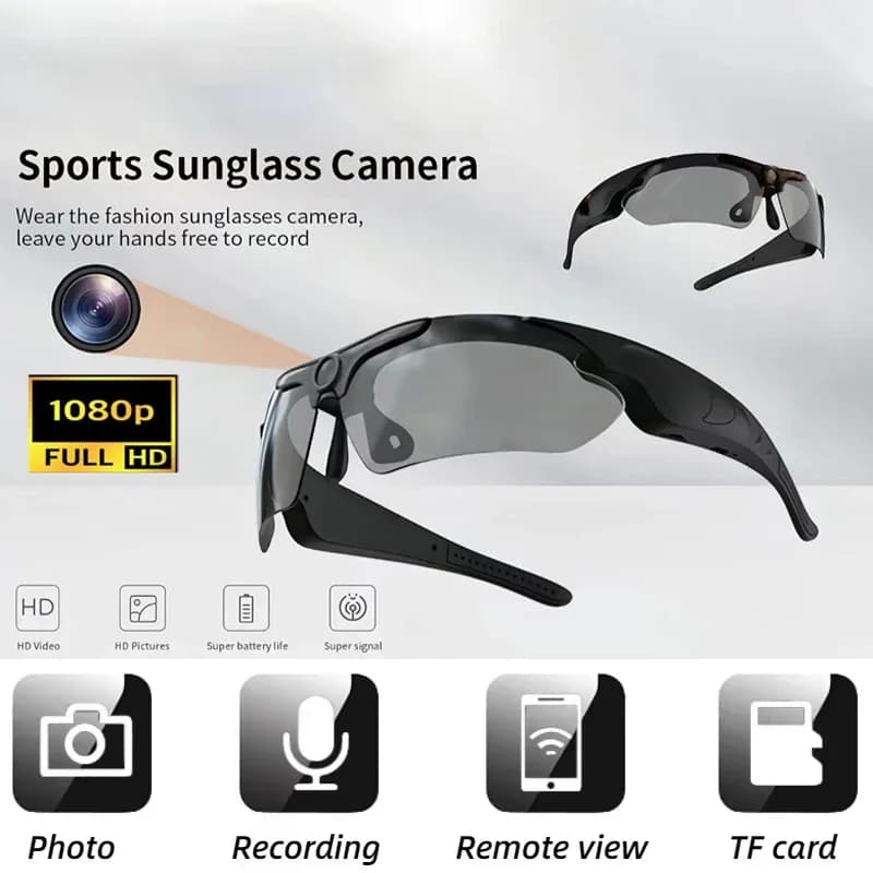 1080P HD Camera Smart Glasses Mini Camera Outdoor Bicycle Motorcycle DVR Video Surveillance Portable Recorder Glasses