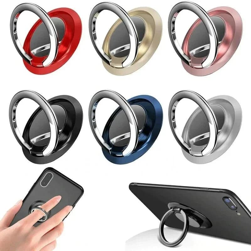 Mini Finger Ring Holder Stand Grip 360 Rotating For Mobile Phone Car Magnetic Mount Phone Back Sticker Pad Unniversal Bracket