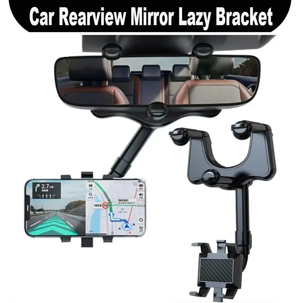 Multifunctional Car Rearview Mirror Phone Holder for Car 360° Retractable Phone Mount GPS Holder Universal Auto Phone Holder