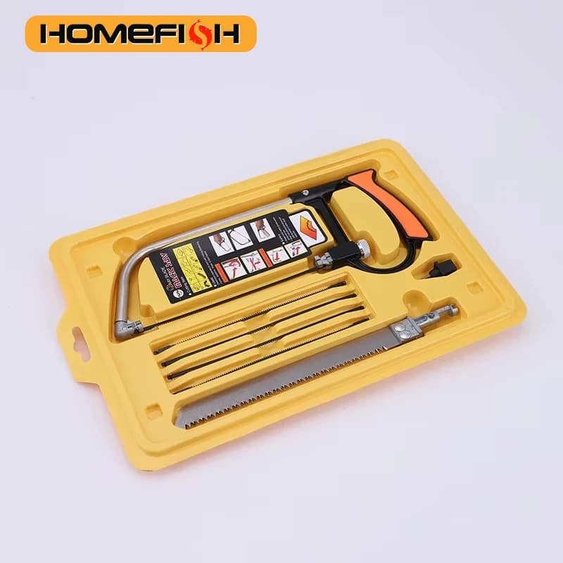 8in1 Saw Multi Purpose Hand DIY Steel Saw Metal Wood Glass Saw Kit 6 Blades Woodworking Metalworking Model Hobby Tool