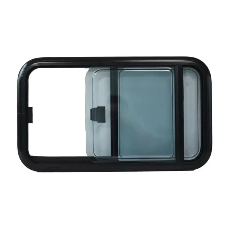Camper Sliding RV Window With Pleated Curtain And Fly Screen Van Caravan Slide Window