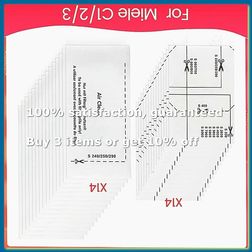 14Pcs Motor Protection Filters and 14Pcs Vacuum Cleaner Filter Set for Complete C1/2/3,Replacement Parts-A009