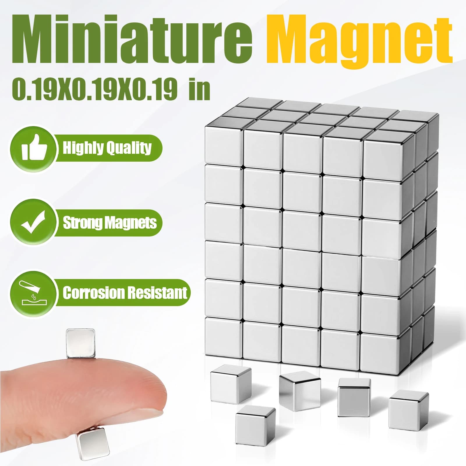Super Powerful Square Cube Magnets - 5X5X5mm Refrigerator Magnets Fridge Magnets Whiteboard Magnets Square Magnets Small Magnets