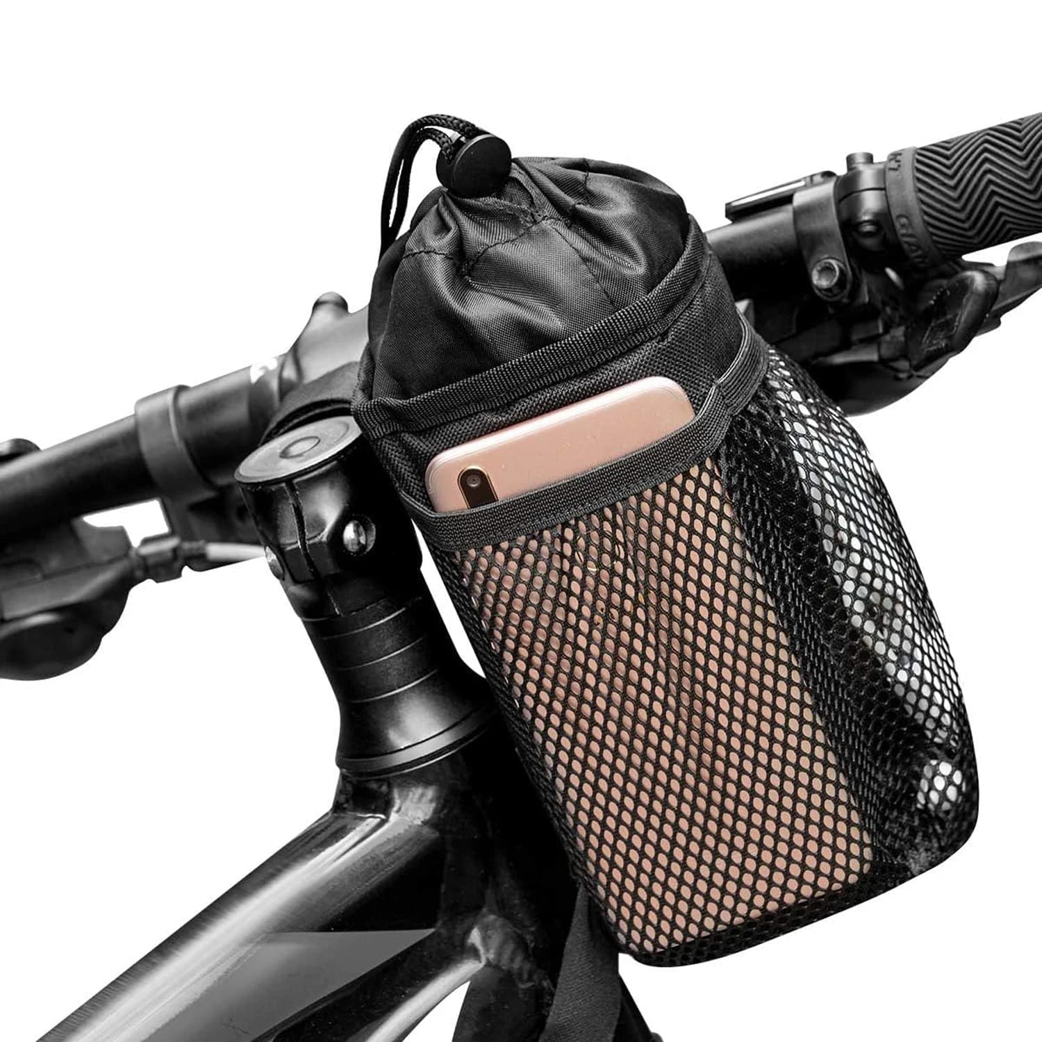 Insulated Bike Water Bottle Holder Bag with Phone Storage, for Kid Adult Bicycle, Fits Walker Cruiser Mountain Exercise Bike