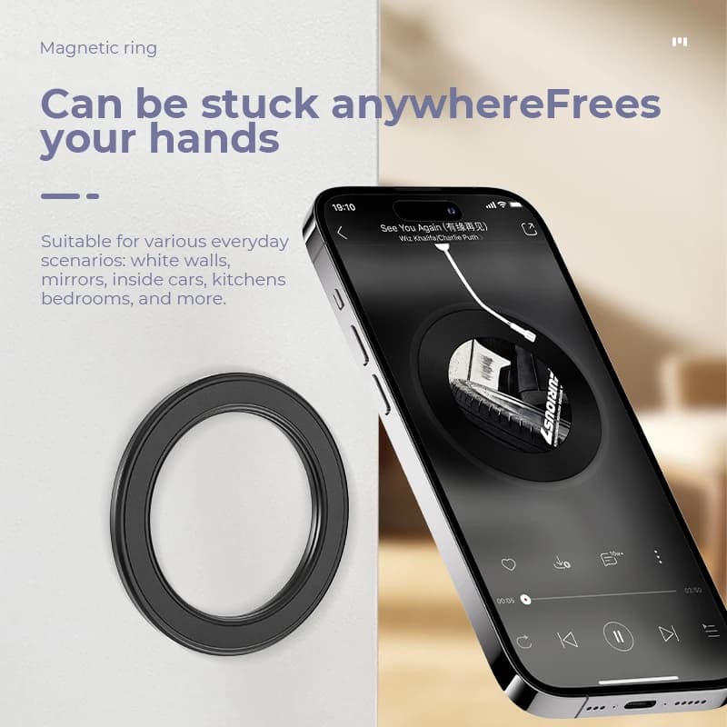 For Magsafe Strong Magnetic Ring Phone Holder Stands Adhesive Magnet Wall Cell Phone Mount Car Dashboard Mount for IPhone 15