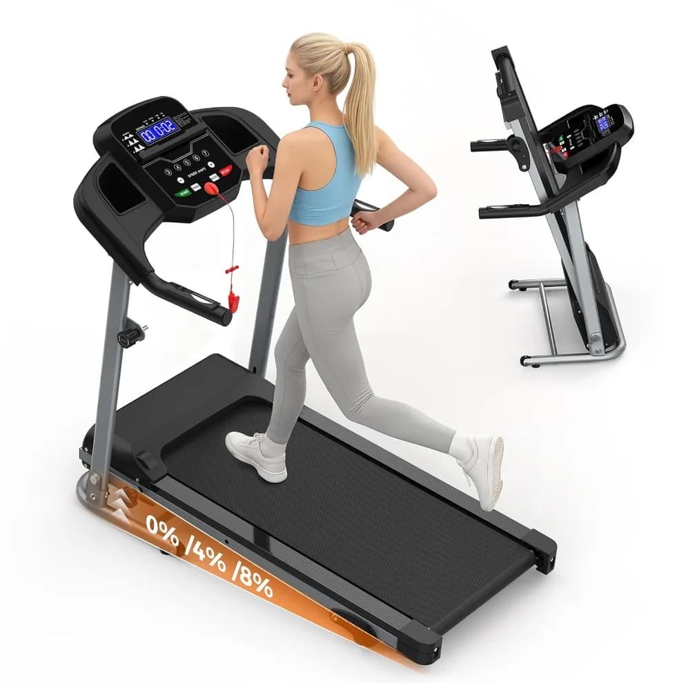 Folding Treadmill for Home Use, 2.5HP Quiet Motor, 0.5–7.5 MPH with 8% Manual Incline, Compact Electric Treadmill, Customized