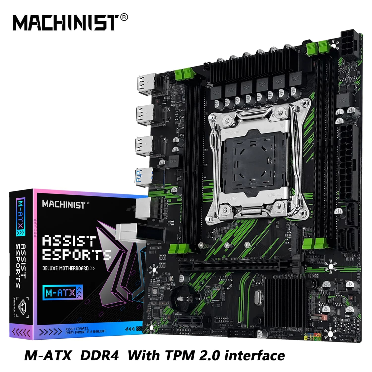 MACHINIST X99 PR9 X99 Motherboard Support LGA 2011-3 Intel Xeon E5 V3&V4 CPU DDR4 RAM SATA/NVME M.2 Slot USB3.0