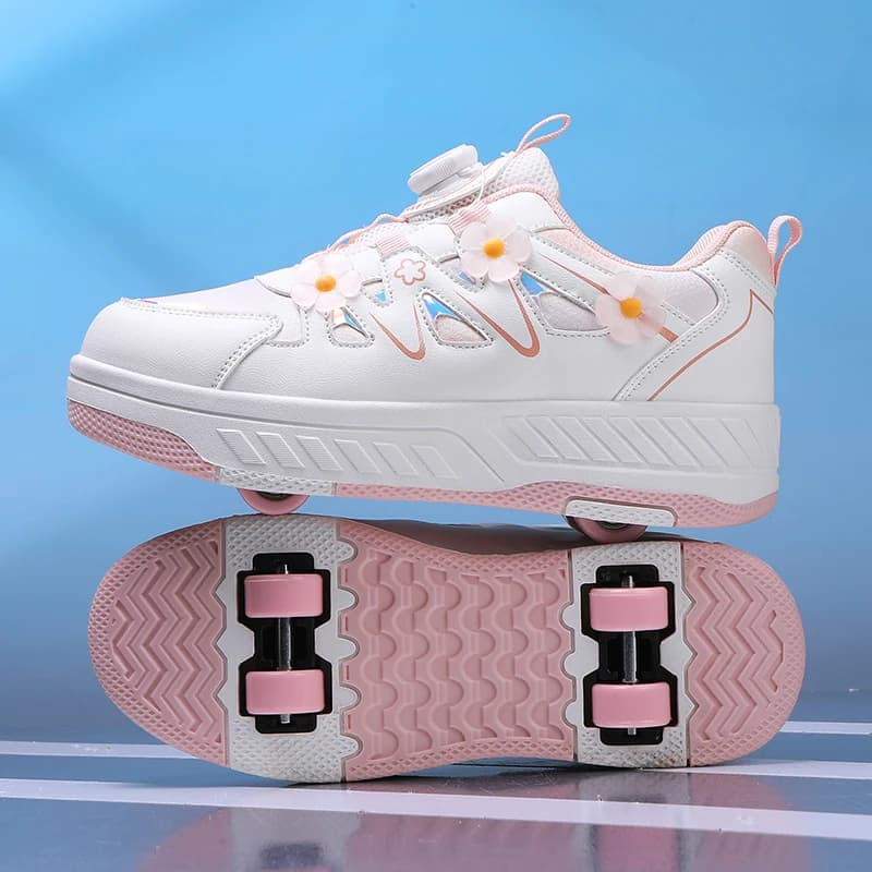 Children Roller Shoes Fashion Gift Retractable High Quality Walking Youth With 4 Wheels Sneakers Parkour Deformation Skate Shoes