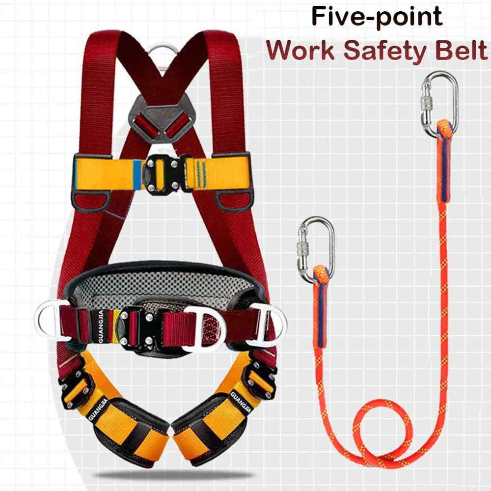 High Altitude Work Safety Harness Full Body Five-point Safety Belt Rope Outdoor Climbing Training Construction Protect Equipment