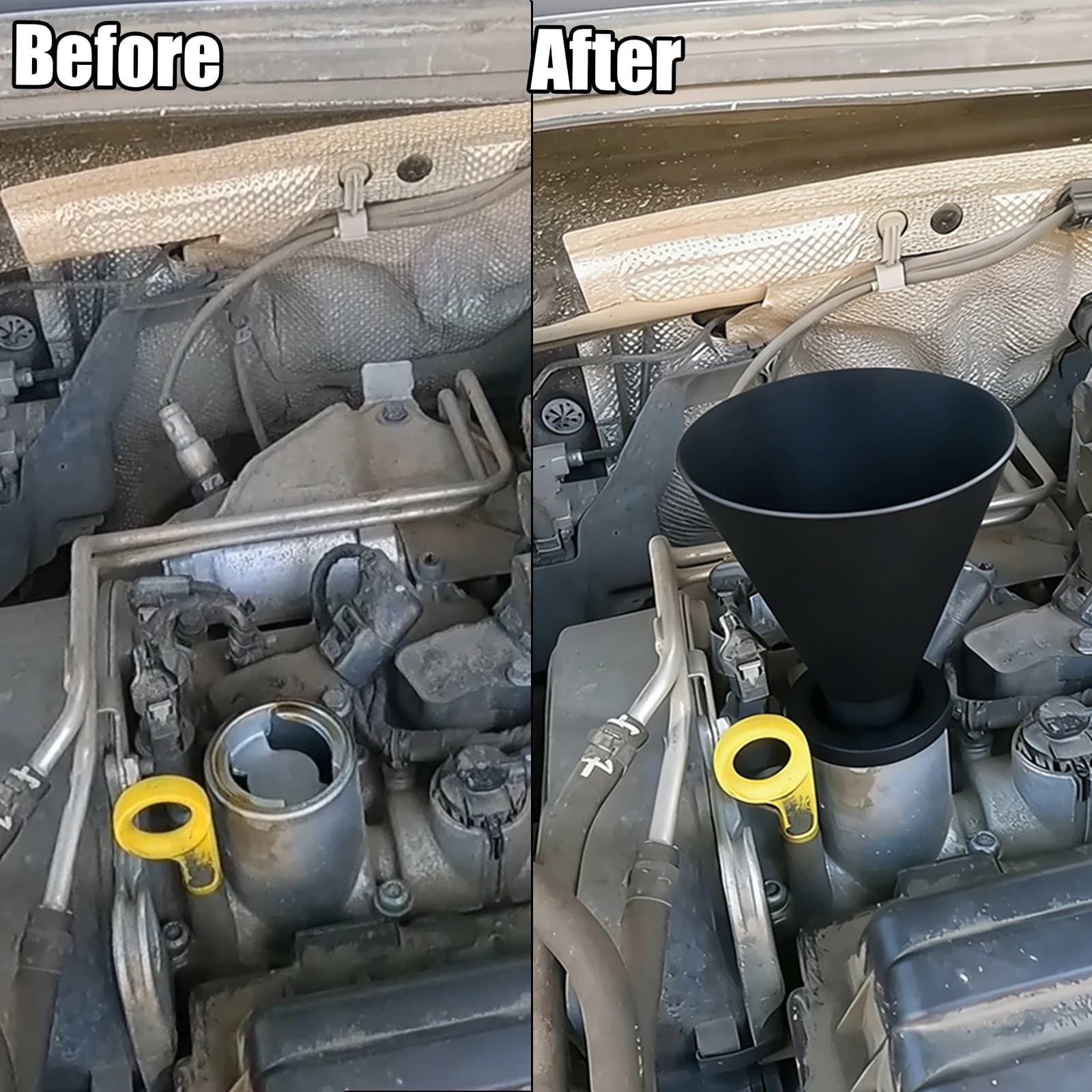 Spill-Proof Engine Oil Funnel Filler No-Spill for VW Polo Jetta Tiguan Golf Touareg Audi A4 Skoda Rapid Seat Ibiza Leon BMW