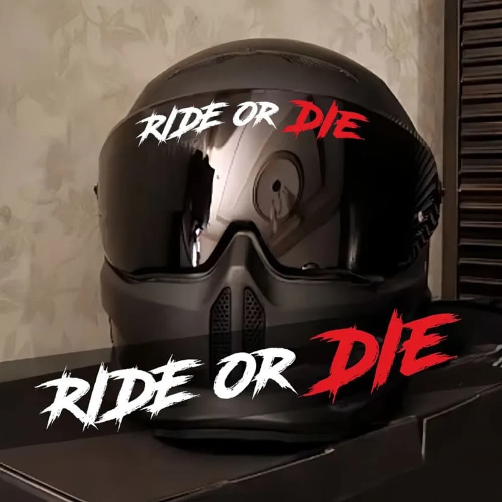 Motorcycle Sticker RIDE RO DIE Mountain Road Bike Reflective Stickers Laser Frame Car Tube Decoration Helmet Stickers