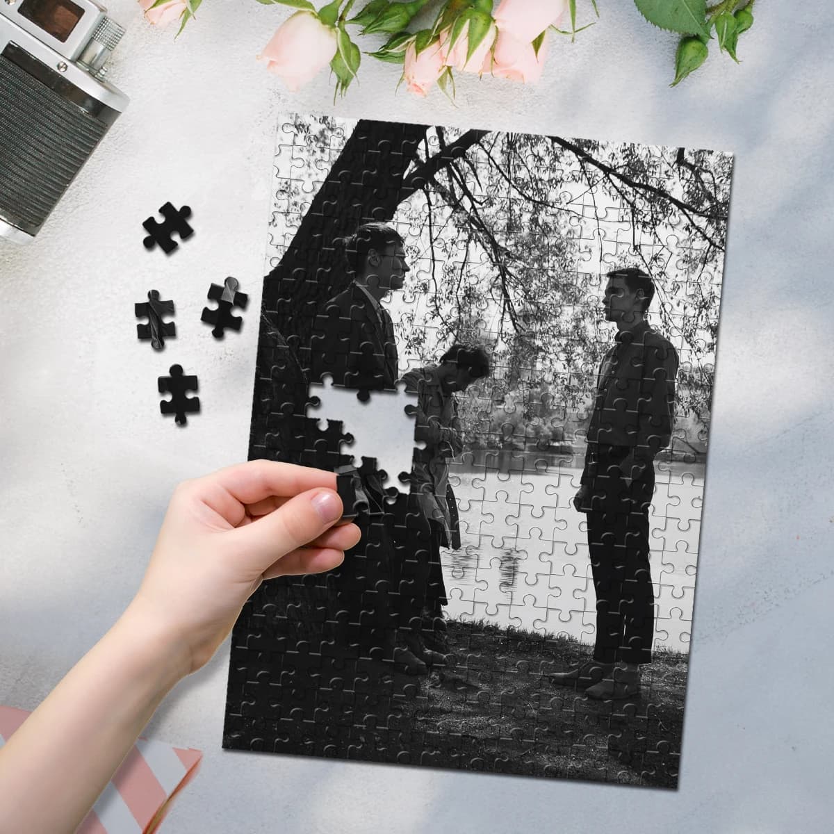 35/300/500/1000pcs Personalized Custom Photo Puzzle Couple photo From Your Photo Custom Puzzle For Adults Photo Jigsaw