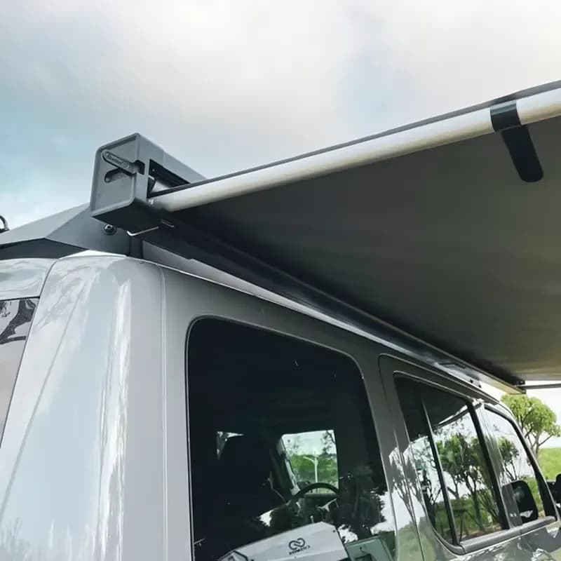 Awnlux 4x4 Accessories Rooftop Retractable Awning with LED Light Strip for Travel Teardrop RV Camper 4x4 and SUV