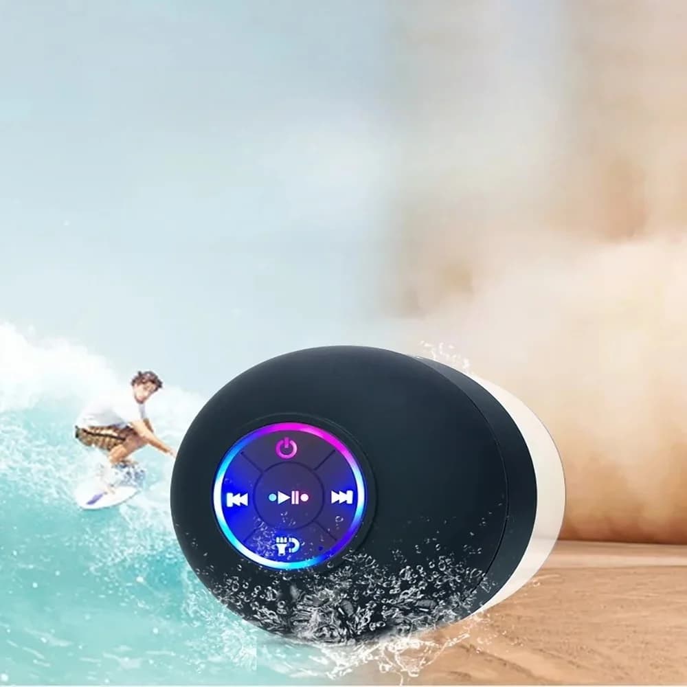 New Bathroom Waterproof Wireless LED Bluetooth Speaker Large Suction Cup Mini Portable Speaker Outdoor Sports Stereo Speaker