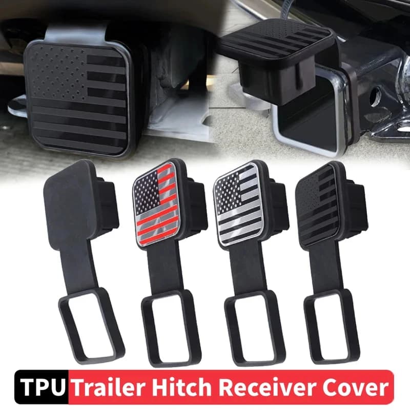 Tow Plug Tube Cap Protector Waterproof Trailer Hitch Cover Dustproof 2 Inch Receiver Auto Square Plug Tow Hook Cover