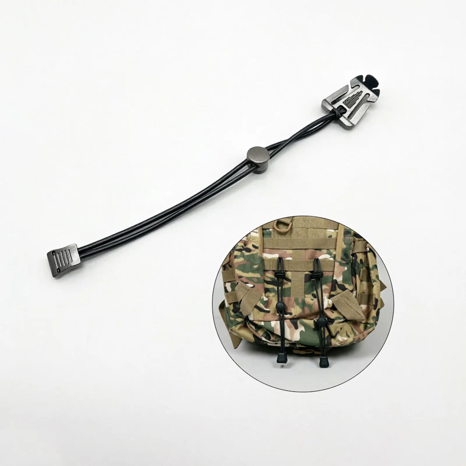 Flashlight Clip Outdoor Backpack Elastic Rope Fixed Buckle Camping Equipment Hiking Pole Fixing Tie Cord Rope External Buckle