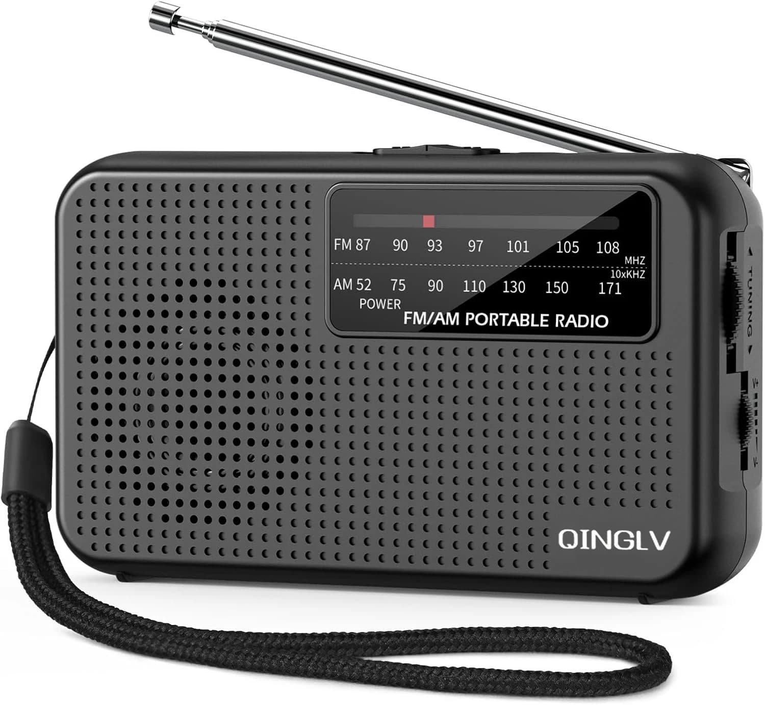 Portable AM FM Radio Player Battery Powered Telescopic Antenna Reception with Headphone Jack, Indoor Outdoor and Emergency Use