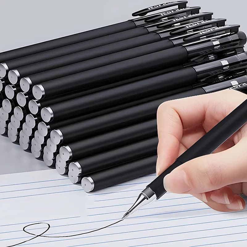 10Pcs/Set Gel Pens Set 0.5mm Black Ink Refill Gel Pen Bullet Tip School & Office Supplies Stationery Kawaii Accessory Stationery