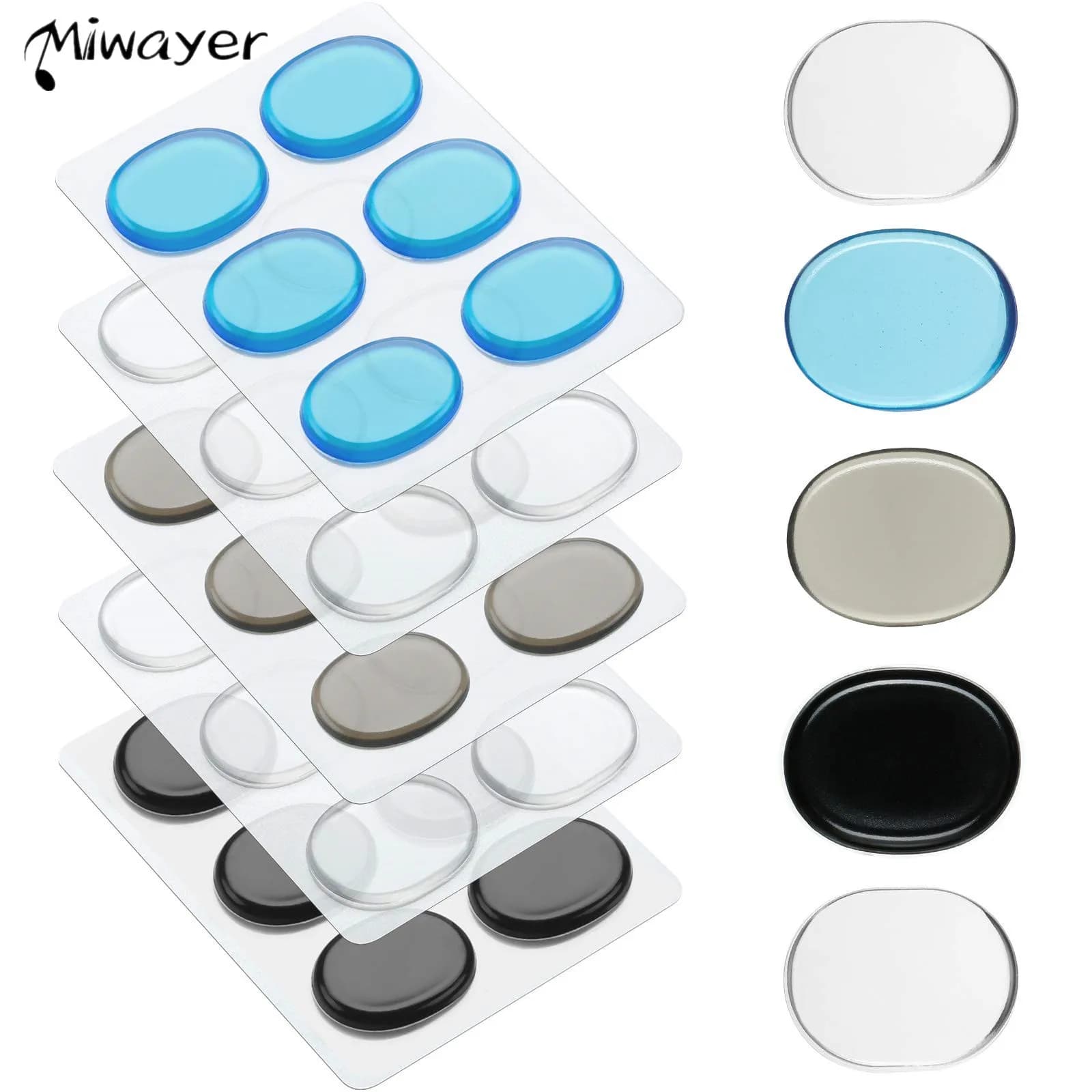 Miwayer 30 Pieces Drum Dampeners Moon Gels Silicone Gel Pads Soft Drum Dampeners for Drums Cymbals Tone Control, 30 Pieces