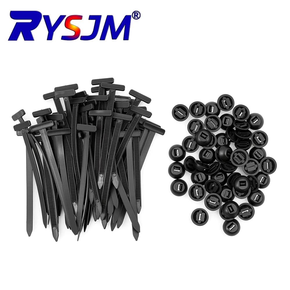 Universal Nylon Cable Tie Buckle Auto Fastener Screw Car Fender Trunk Engine Guard Panel Wire Management Secure Clip