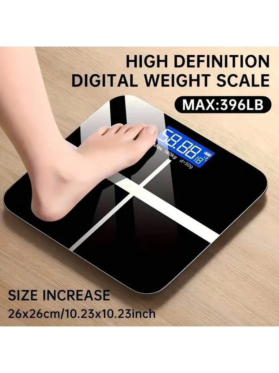 Smart Multi-Function Body Fat & Weight Bathroom Scale with Tempered Glass Wide Platform, 390lbs. For Home, Fitness, Outdoor.