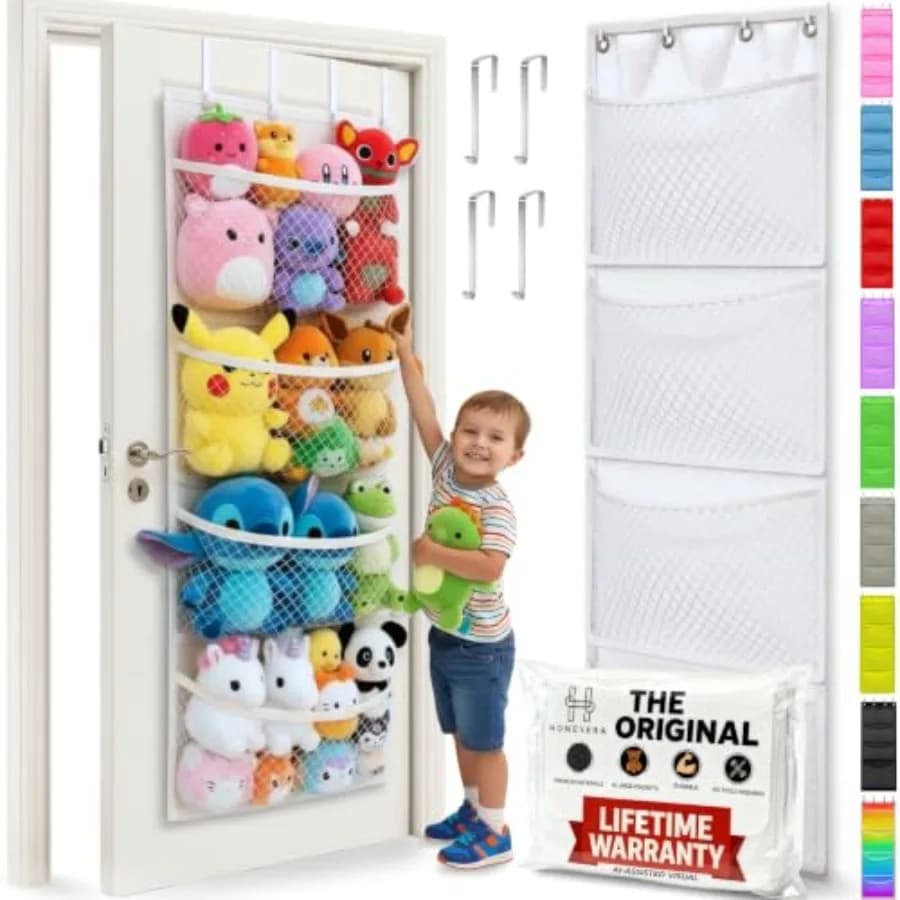 The Original Stuffed Animal Storage Patented - Over Door Organizer for Stuffies, Baby Ideas Holder, Toy Plush Hammock Hanging N