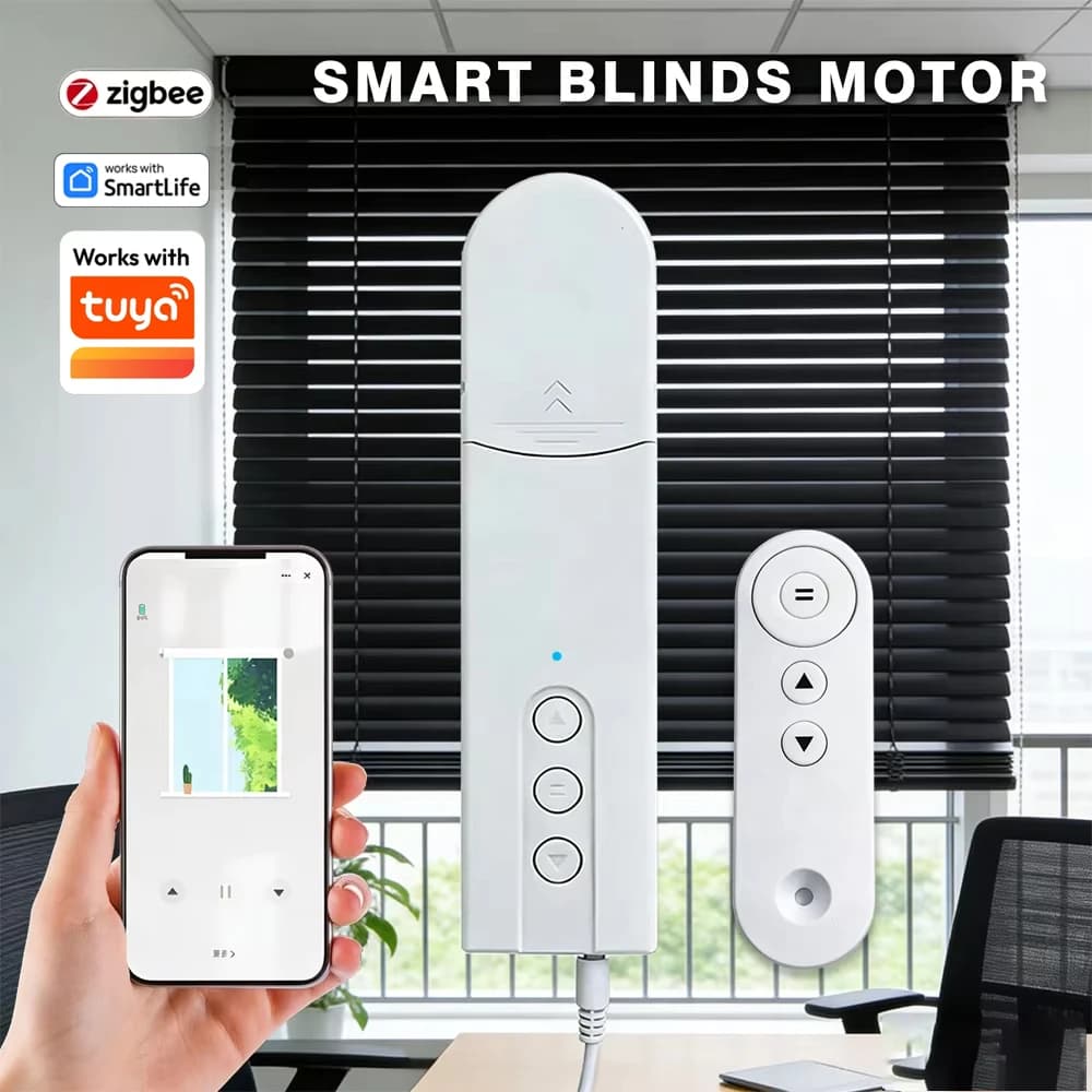 WiFi Smart Curtain Motor, Zigbee Electric Roller Blinds Driver, Works with Smart Life APP