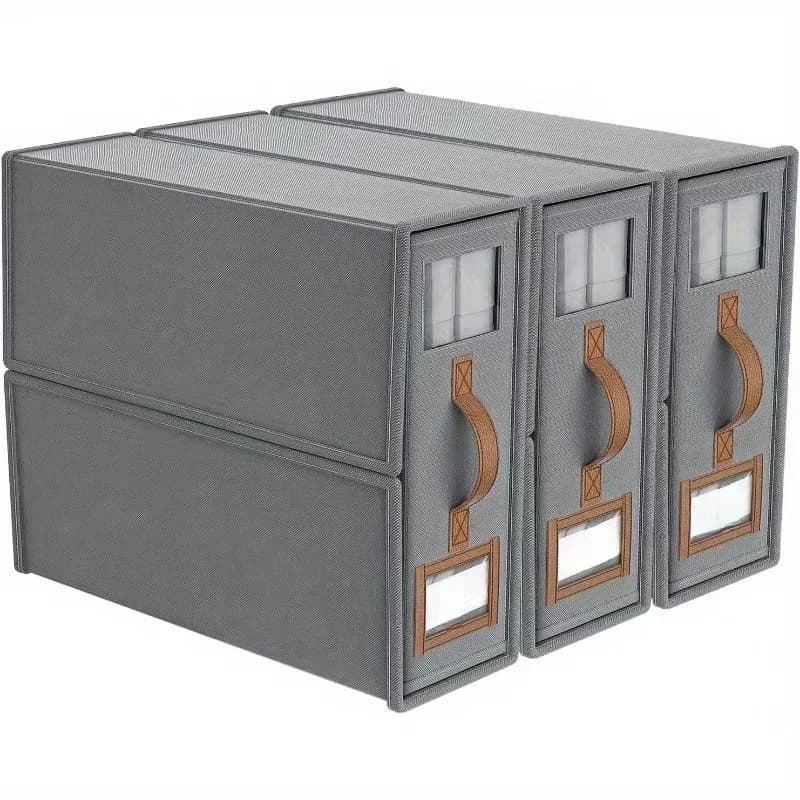 Foldable Bed Sheets Set Organizers,Linen Fabric Closet Organizers with Window,Bedding Storage Box for Bedsheets and Pillow