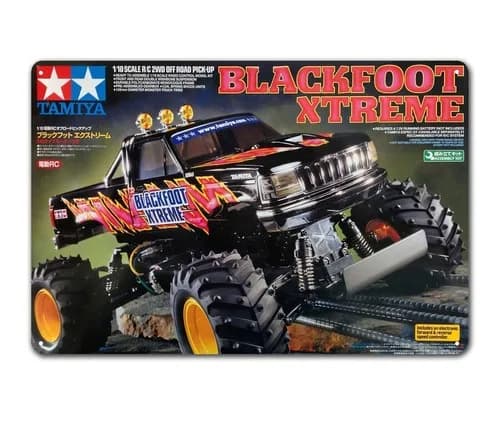 Metal Poster Rc Car Wall Deco Tin Sign Plaque Tamiya Blackfoot Xtreme  -aluminum