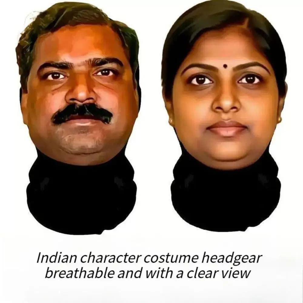 Indian-Style Party Realistic Mask Headgear – Abstract & Funny Cosplay Mask, Essential Gear for Cycling & Going Out